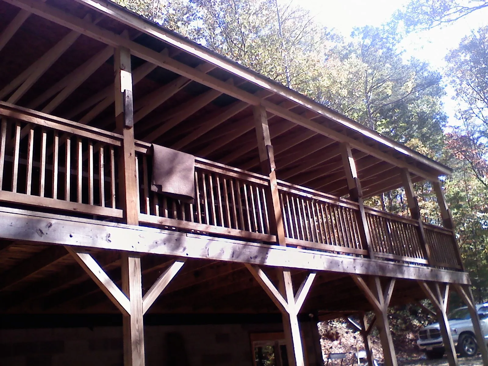 Timber framing under a new elevated porch and deck — Roof Leak Repair in Lovejoy by Roofing Brothers